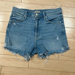 Mother palm tree pocket denim shorts
